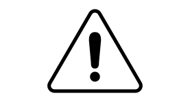 A symbol that has an outline of a triangle with an exclamation mark in the middle